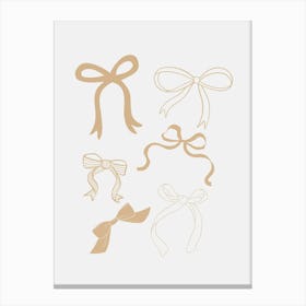 Neutral Bows Canvas Print