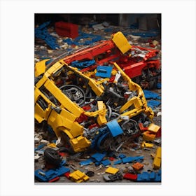 Lego Car Crash Canvas Print