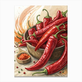 Hot Peppers Canvas Print