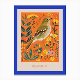 Spring Birds Poster Mockingbird 1 Canvas Print