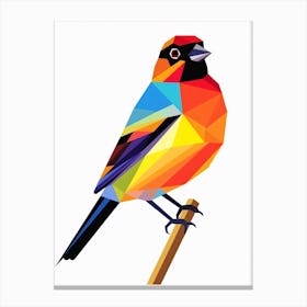 Colourful Geometric Bird Cowbird 4 Canvas Print