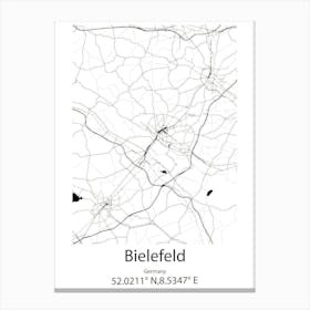 Bielefeld,Germany Minimalist Map Canvas Print