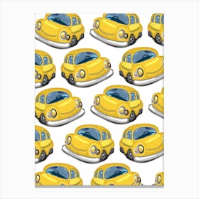 Yellow Taxis Pattern Canvas Print