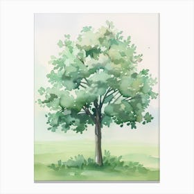 Apple Tree Atmospheric Watercolour Painting 3 Canvas Print