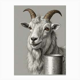 Goat In A Bucket Canvas Print