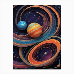 Planets In Space 8 Canvas Print