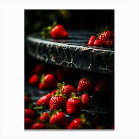 Strawberries On A Table Canvas Print