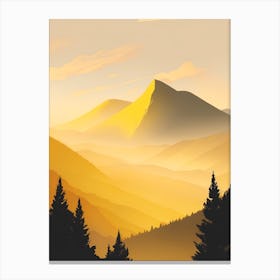 Misty Mountains Vertical Composition In Yellow Tone 8 Canvas Print