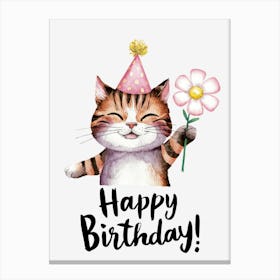 Happy Birthday Cat.5 Canvas Print