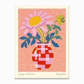 Spring Collection Marigolds Flower Vase 4 Canvas Print