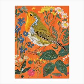 Spring Birds European Robin 3 Canvas Print