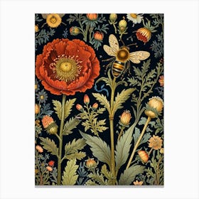 William Morris Bees And Flowers 2 Canvas Print