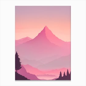 Misty Mountains Vertical Background In Pink Tone 93 Canvas Print