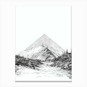 Puncak Jayacarstensz Pyramid Indonesia Line Drawing 1 Canvas Print
