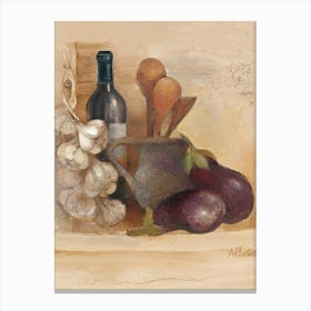 Eggplant And Garlic Canvas Print