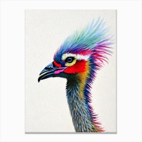 Emu Watercolour Bird Canvas Print