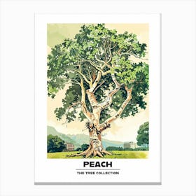 Peach Tree Storybook Illustration 1 Poster Canvas Print