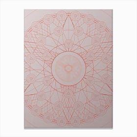 Geometric Abstract Glyph Circle Array in Tomato Red n.0278 Canvas Print