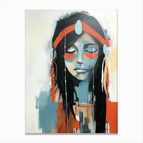 Mystic Harmony, Native American Woman Canvas Print