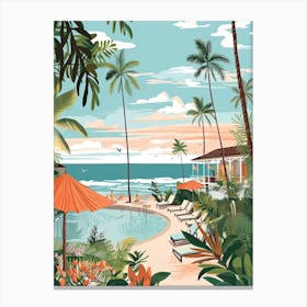 Radisson Beach, Bali, Indonesia, Matisse And Rousseau Style 4 Canvas Print