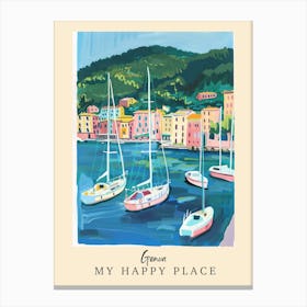 My Happy Place Genoa 1 Travel Poster Canvas Print