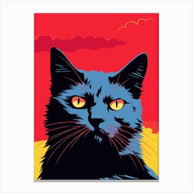 Cat With Red Eyes Canvas Print