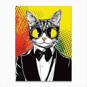 Super Cool Cat Illustration Pop 4 Canvas Print