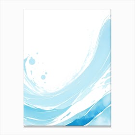 Blue Ocean Wave Watercolor Vertical Composition 76 Canvas Print