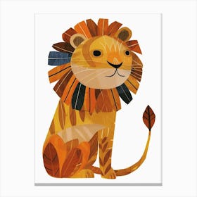 Barbary Lion Night Hunt Clipart 4 Canvas Print