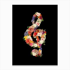 Flower Music Heart Canvas Print
