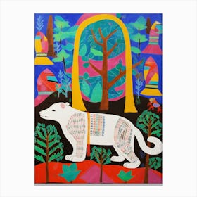 Maximalist Animal Painting Mongoose 3 Canvas Print