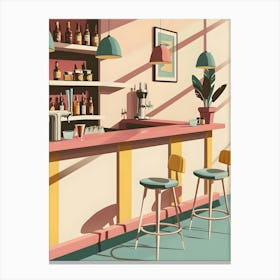 Retro Bar Interior Canvas Print