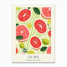 Marche Aux Fruits Guava Fruit Summer Illustration 1 Canvas Print
