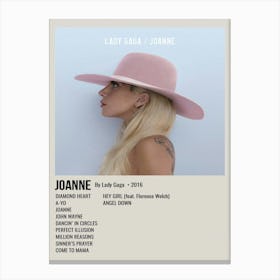 Joanne By Lady Gaga 2016 Poster 1 Canvas Print