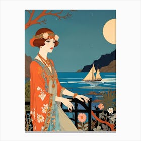 Lady By The Sea Canvas Print