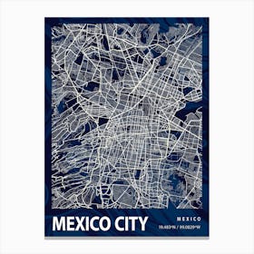 Mexico City Crocus Marble Map Canvas Print
