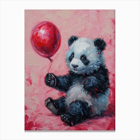 Cute Giant Panda 3 With Balloon Canvas Print