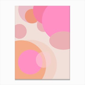 Pastel Pink And Orange Abstract Canvas Print