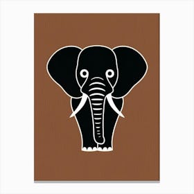 Elephant On A Brown Background Canvas Print