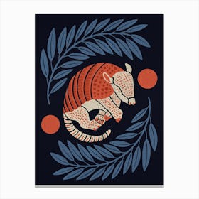 Armadillo   Navy Blue And Red Canvas Print