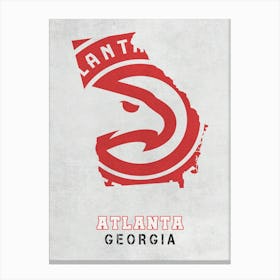 Atlanta Hawks Atlanta Georgia State Map Canvas Print