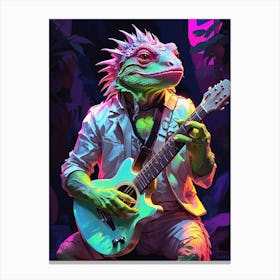 Lizard Playing Guitar 3 Canvas Print