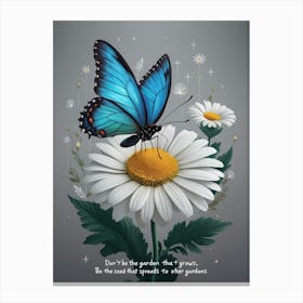 Butterfly On Daisy Canvas Print