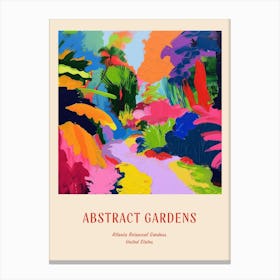 Colourful Gardens Atlanta Botanical Garden Usa 1 Red Poster Canvas Print