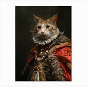 Renaissance Cat Portrait Canvas Print