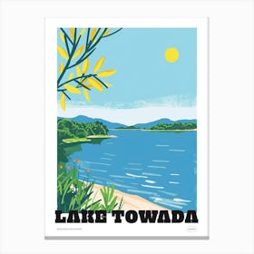 Lake Towada Japan 3 Colourful Travel Poster Canvas Print