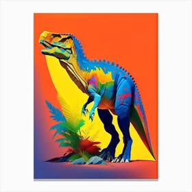 Camptosaurus Primary Colours Dinosaur Canvas Print