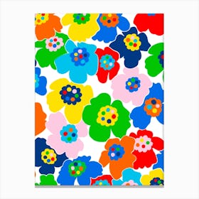 Colourful abstract floral print Canvas Print