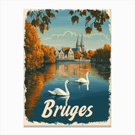 Aihrgdesign A Mid Century Modern Travel Poster For Bruges Sho 24b1dc98 22cd 4057 8137 7c47e6ba07cc 1 Canvas Print