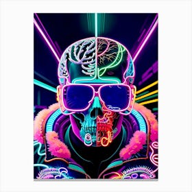 Neon Skull 21 Canvas Print